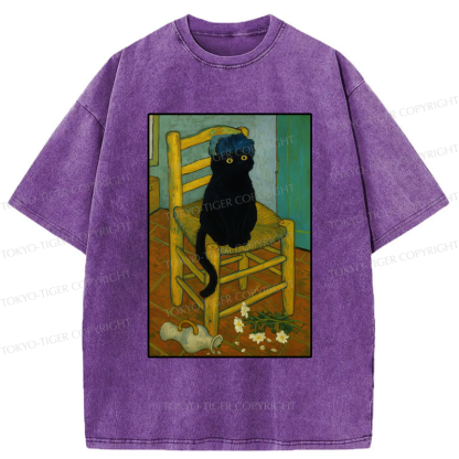 Tokyo-Tiger Black Cat or Van Gogh Washed T-Shirt