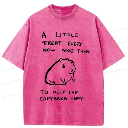 Tokyo-Tiger Keep Capybara Happy Washed T-Shirt