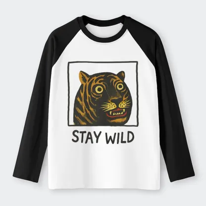 Tokyo-Tiger Silly And Cute Tiger Raglan Long Sleeve T-shirt