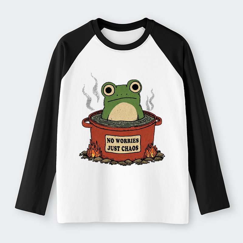 Tokyo-Tiger Frog：No Worries，Just Chaos Raglan Long Sleeve T-shirt