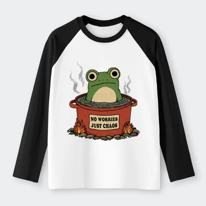 Tokyo-Tiger Frog：No Worries，Just Chaos Raglan Long Sleeve T-shirt