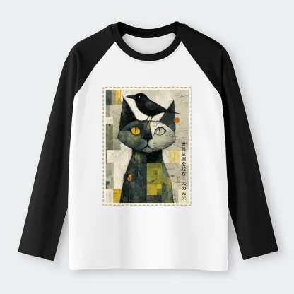 Tokyo-Tiger The Cat And The Crow Are Planning To Rule The World Raglan Long Sleeve T-shirt