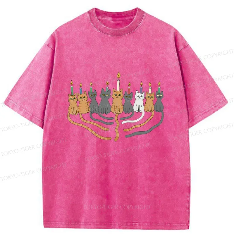 Tokyo-Tiger Hanukkah Cat Washed T-Shirt Sale