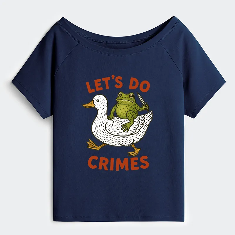 Tokyo-Tiger Frog Ready To Commit Crime Off Shoulder T-Shirt