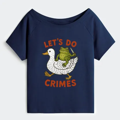 Tokyo-Tiger Frog Ready To Commit Crime Off Shoulder T-Shirt