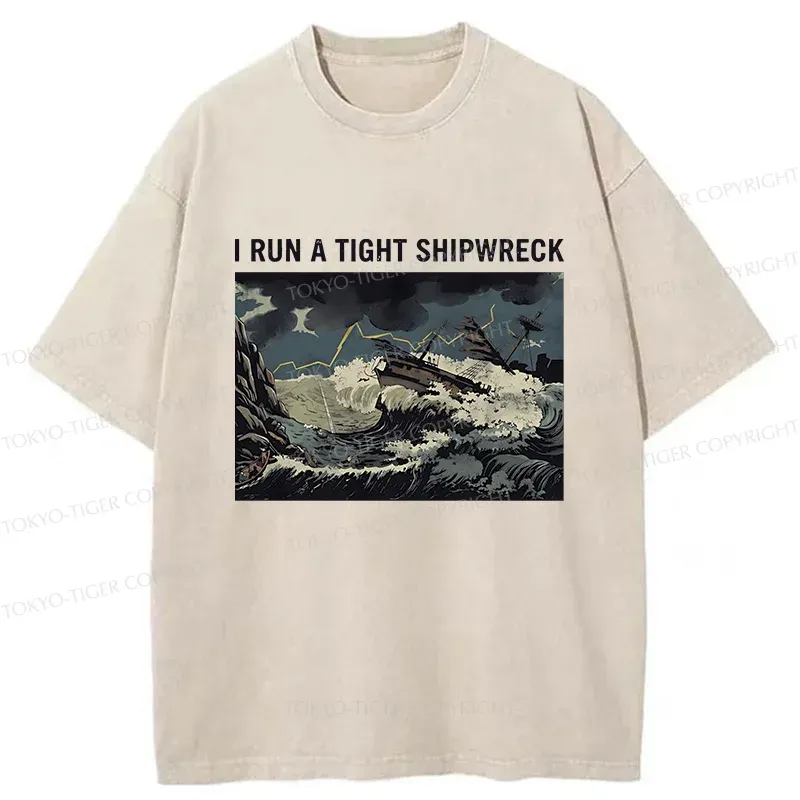 Tokyo-Tiger Shipwreck Meme Washed T-Shirt Sale