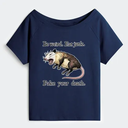 Tokyo-Tiger Possum Playing Dead Off Shoulder T-Shirt