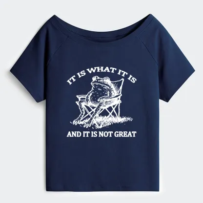 Tokyo-Tiger Resting Frog Funny Off Shoulder T-Shirt