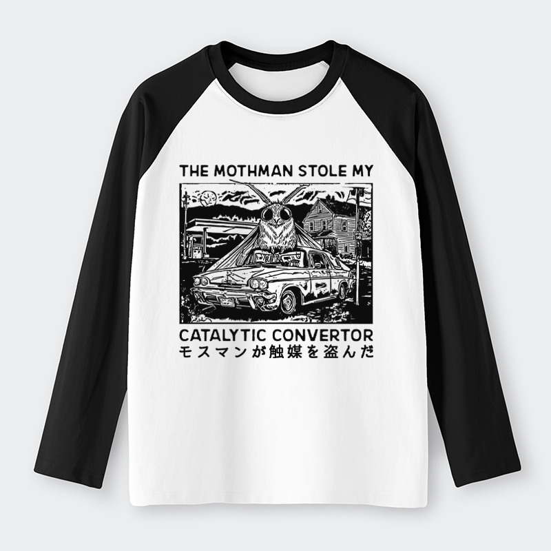 Tokyo-Tiger The Night Mothman Stole My Converter Raglan Long Sleeve T-shirt