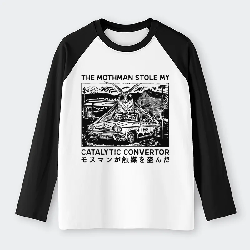 Tokyo-Tiger The Night Mothman Stole My Converter Raglan Long Sleeve T-shirt