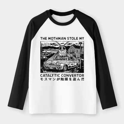 Tokyo-Tiger The Night Mothman Stole My Converter Raglan Long Sleeve T-shirt