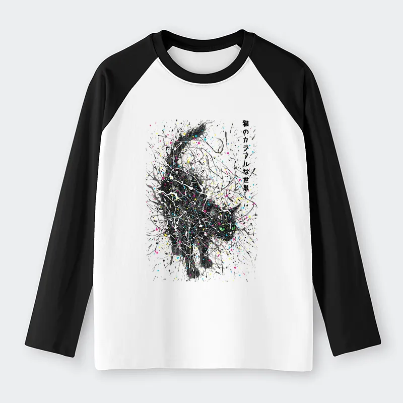 Tokyo-Tiger In The Spectrum Of Cats Raglan Long Sleeve T-shirt