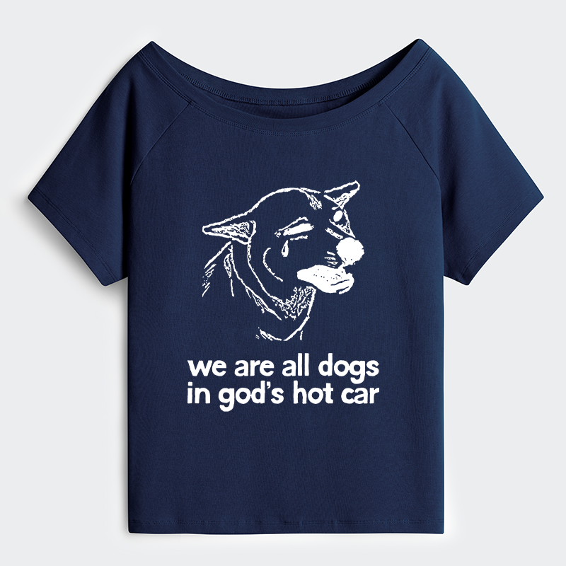 Tokyo-Tiger Sad Dog Funny Off Shoulder T-Shirt