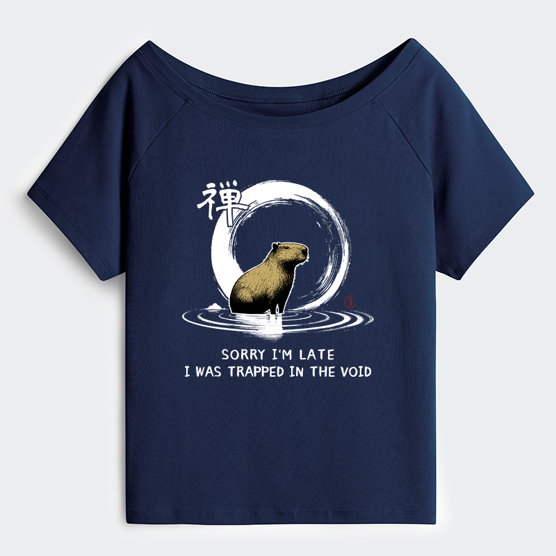 Tokyo-Tiger Zen Capybara Was Trapped In The Void Off Shoulder T-Shirt