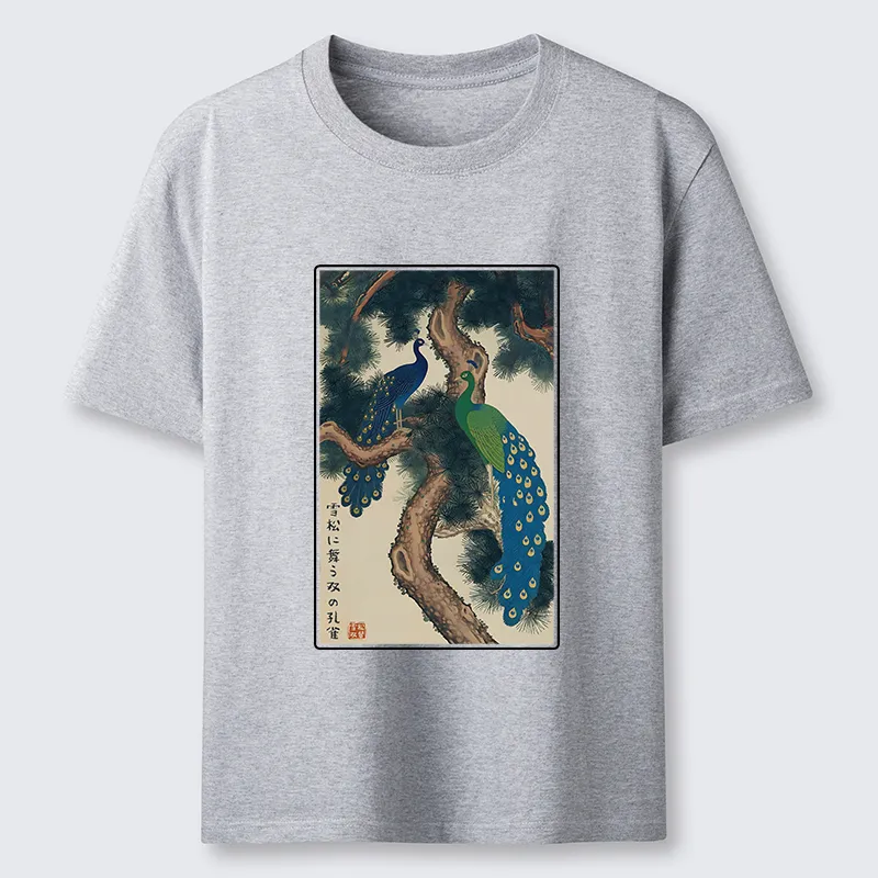 Tokyo-Tiger Peacocks in Snowy Pines Classic T-Shirt