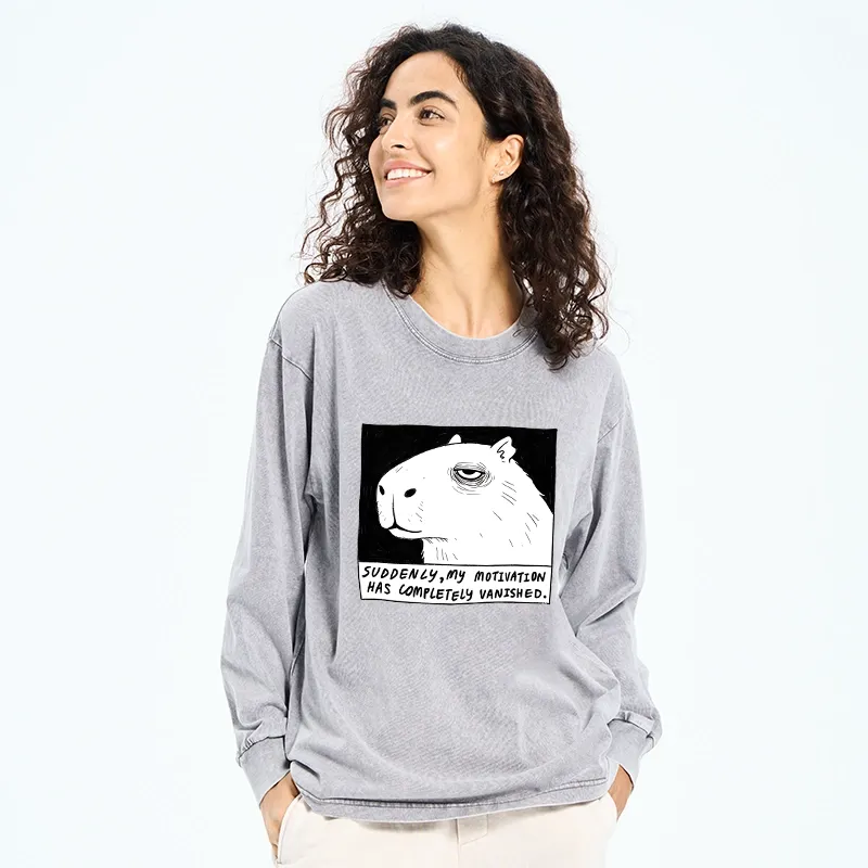 Tokyo-Tiger Power Has Completely Disappeared Washed Long Sleeve T-Shirt