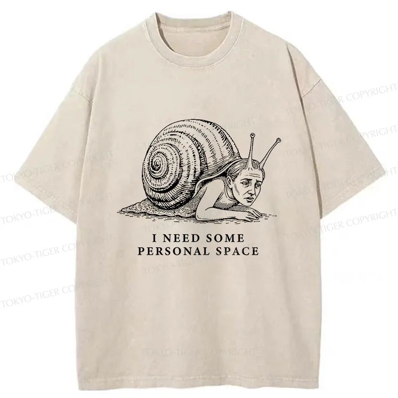 Tokyo-Tiger Snail Man Washed T-Shirt