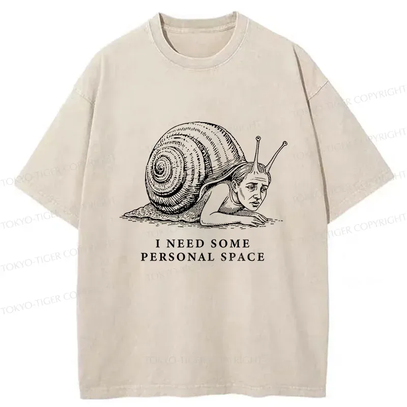 Tokyo-Tiger Snail Man Washed T-Shirt