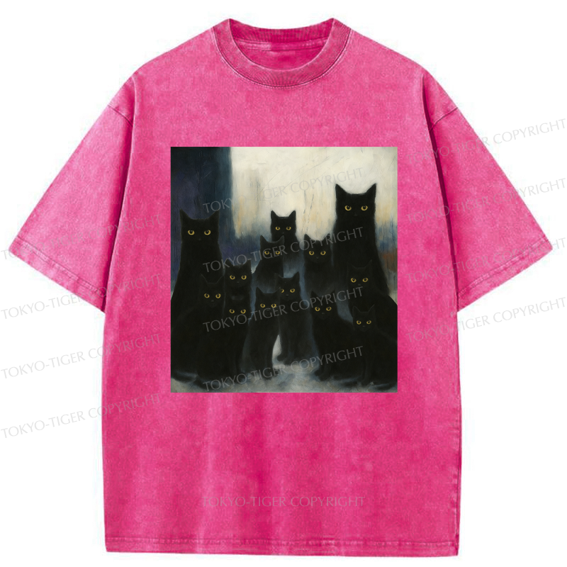 Tokyo-Tiger The Black Cat Watch Washed T-Shirt
