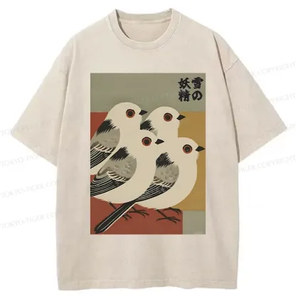 Tokyo-Tiger Aegithalos Caudatus Japonicus Washed T-Shirt