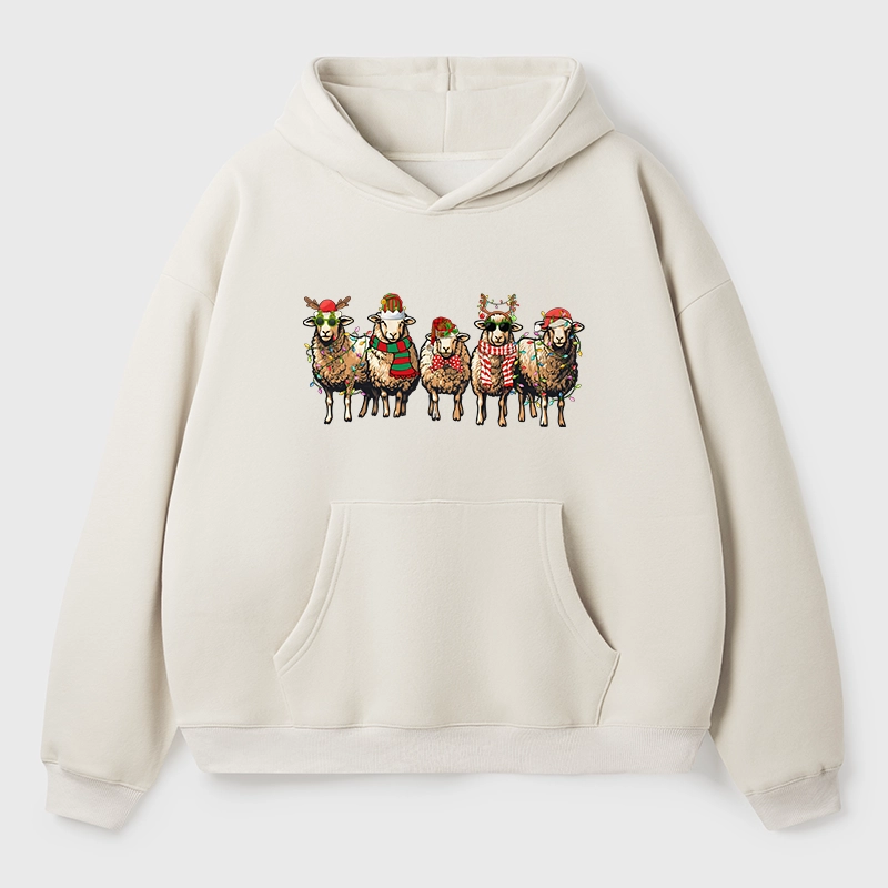 Tokyo-Tiger Christmas Sheep Aldult Fleece Hoodie