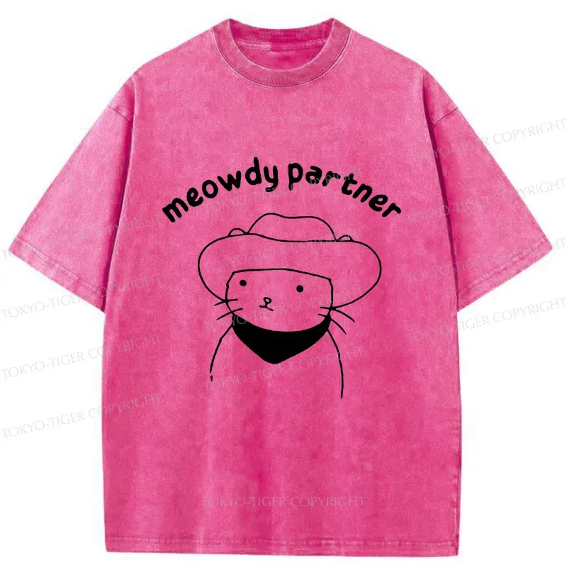 Tokyo-Tiger Cat Companion Washed T-Shirt