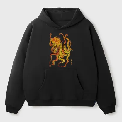 Tokyo-Tiger Deep Sea Gorgeous Octopus Aldult Fleece Hoodie