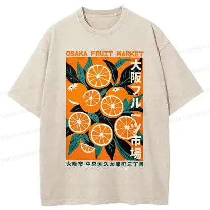 Tokyo-Tiger Osaka Orange Poster Washed T-Shirt