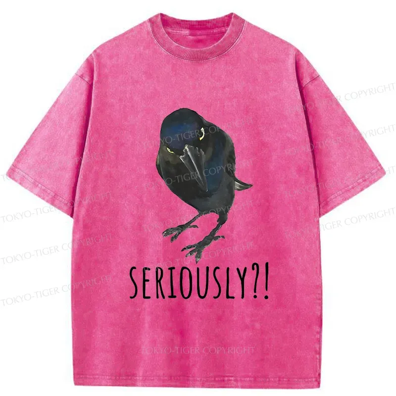 Tokyo-Tiger Raven's Question Washed T-Shirt