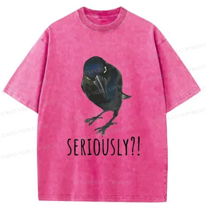 Tokyo-Tiger Raven's Question Washed T-Shirt