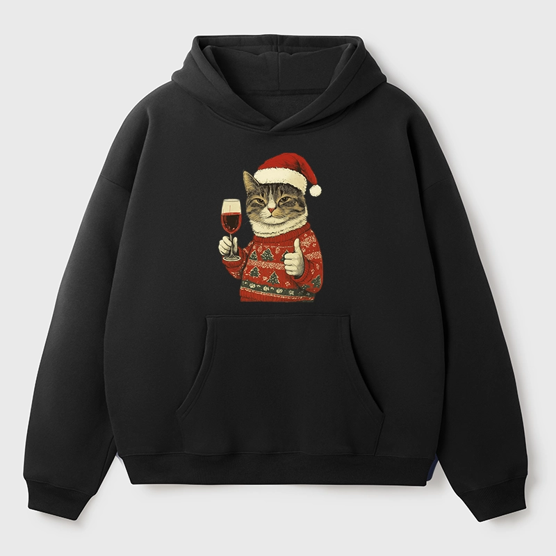 Tokyo-Tiger Christmas Cat Likes Aldult Fleece Hoodie