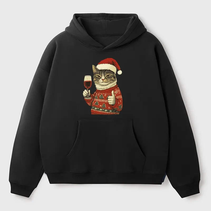 Tokyo-Tiger Christmas Cat Likes Aldult Fleece Hoodie
