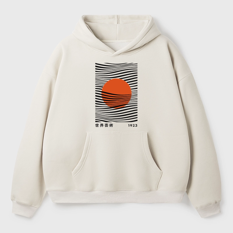 Tokyo-Tiger Minimalist Art Sun Aldult Fleece Hoodie