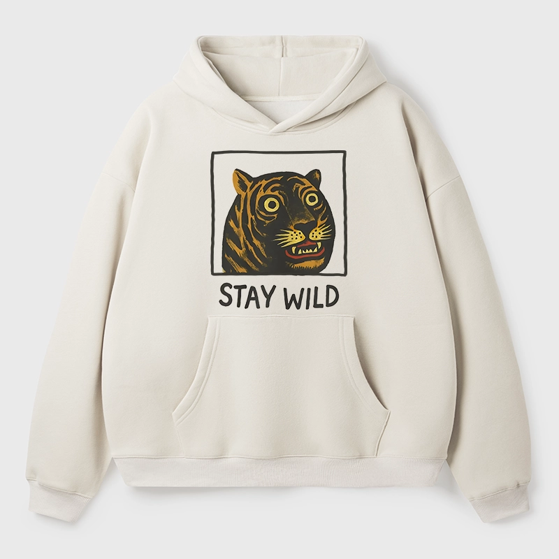 Tokyo-Tiger Silly And Cute Tiger Aldult Fleece Hoodie