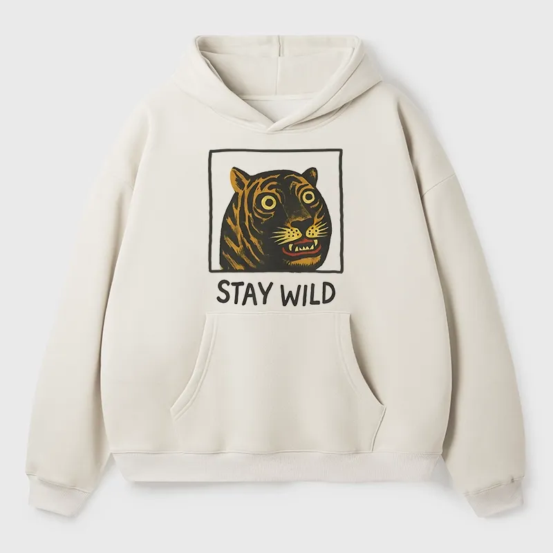 Tokyo-Tiger Silly And Cute Tiger Aldult Fleece Hoodie