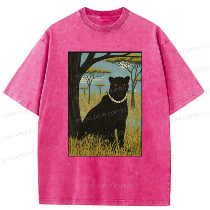 Tokyo-Tiger The Pearl Leopard Of The Savanna Washed T-Shirt