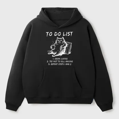 Tokyo-Tiger Cat's To-Do List Aldult Fleece Hoodie