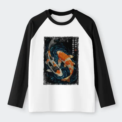 Tokyo-Tiger Eternal Currents: The Life Of A Fish Raglan Long Sleeve T-shirt