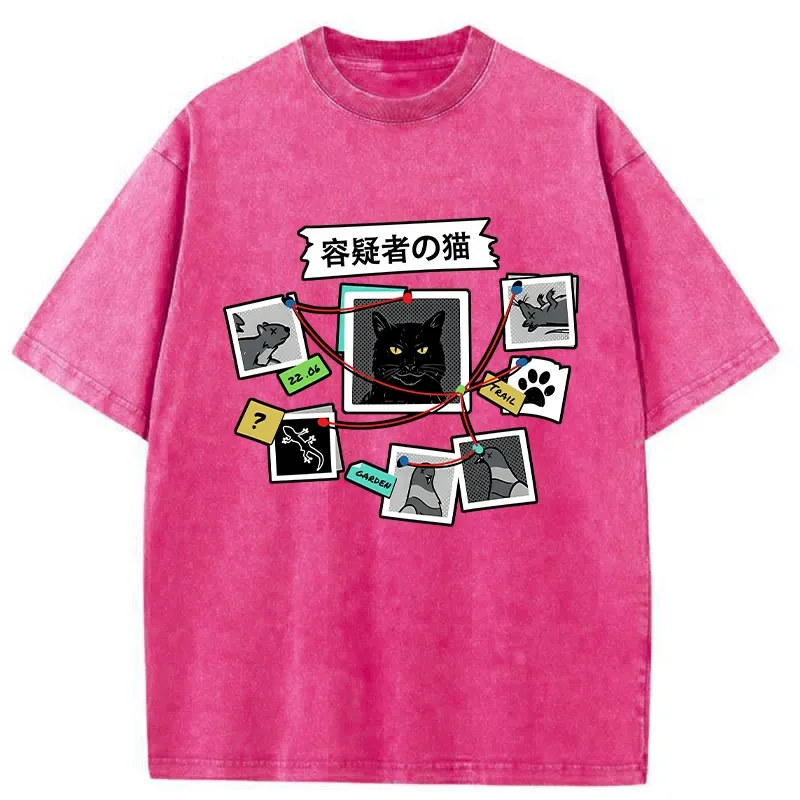 Tokyo-Tiger Suspect Cat Washed T-Shirt