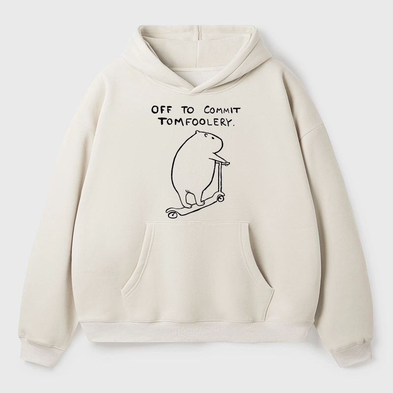 Tokyo-Tiger Capybara Is Ready To Do Something Bad Aldult Fleece Hoodie
