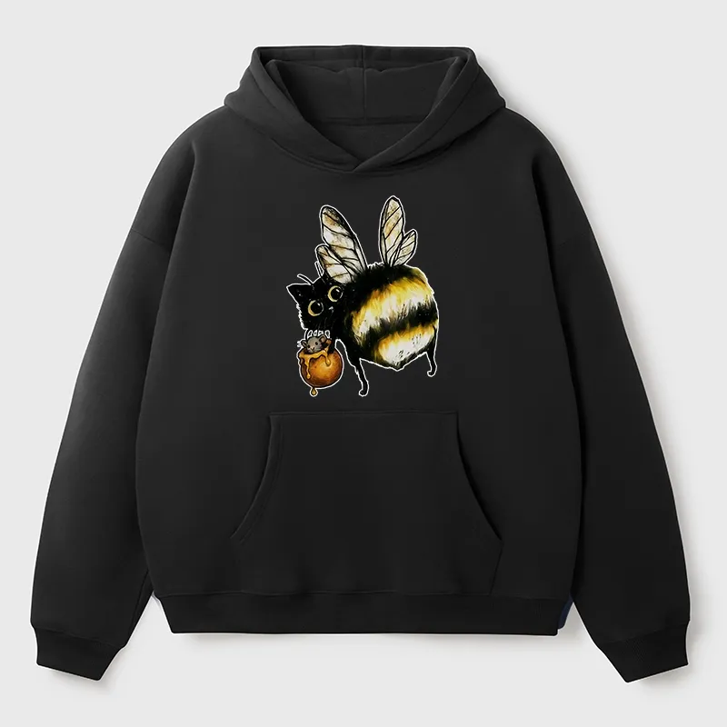 Tokyo-Tiger Cute Catbee Butt Aldult Fleece Hoodie