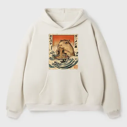Tokyo-Tiger Hamster Eating Ramen Aldult Fleece Hoodie