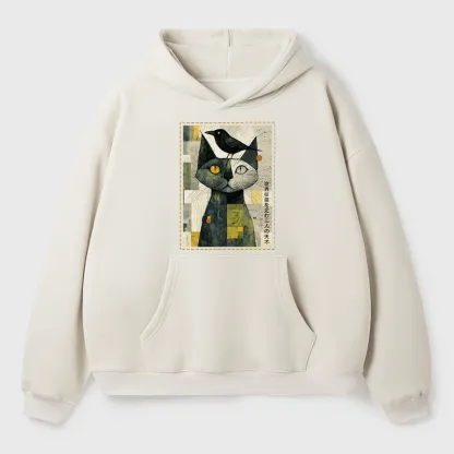 Tokyo-Tiger The Cat And The Crow Are Planning To Rule The World Aldult Fleece Hoodie