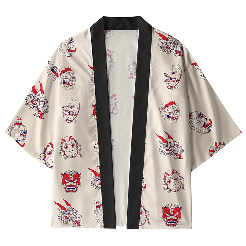Tokyo-Tiger Animal Mask Kimono Cardigan