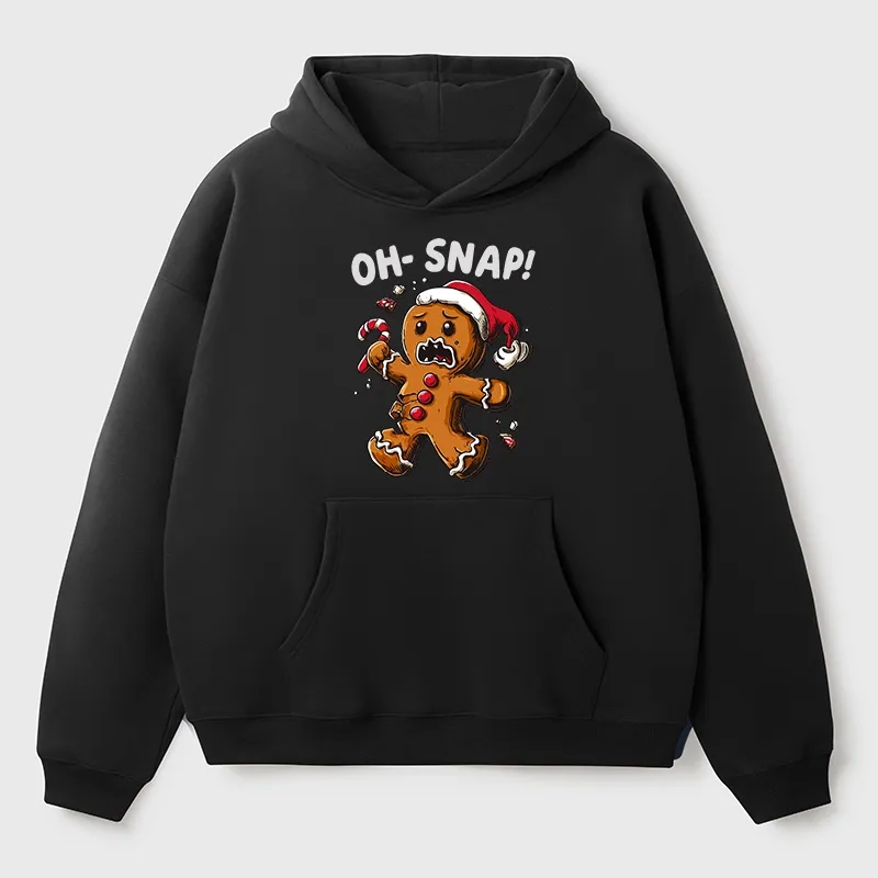 Tokyo-Tiger Oh Snap The Gingerbread Man's Christmas Chaos Aldult Fleece Hoodie