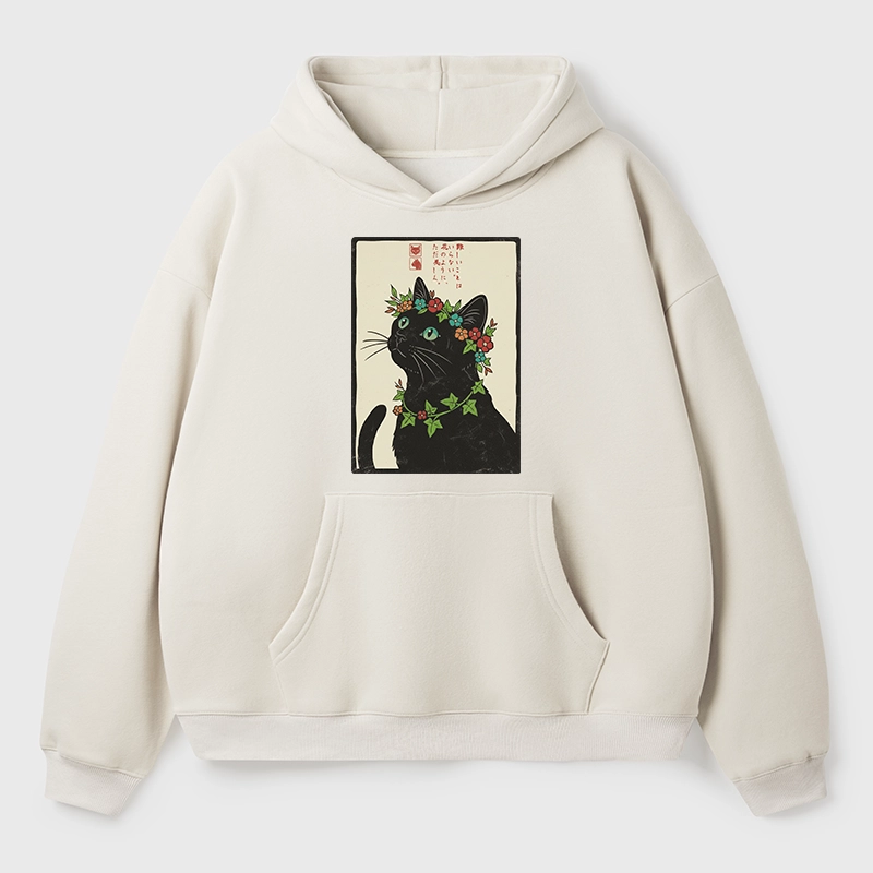 Tokyo-Tiger The Flower-Crowned Cat Aldult Fleece Hoodie