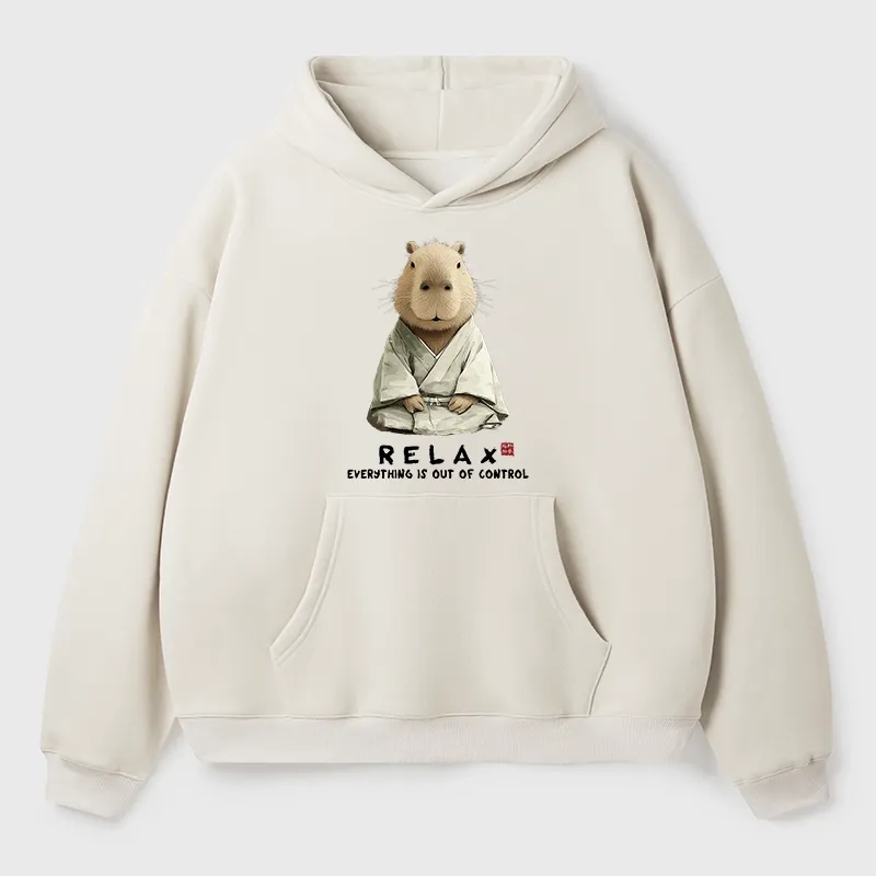 Tokyo-Tiger Zen Capybara：Relax, it's all chaos Aldult Fleece Hoodie