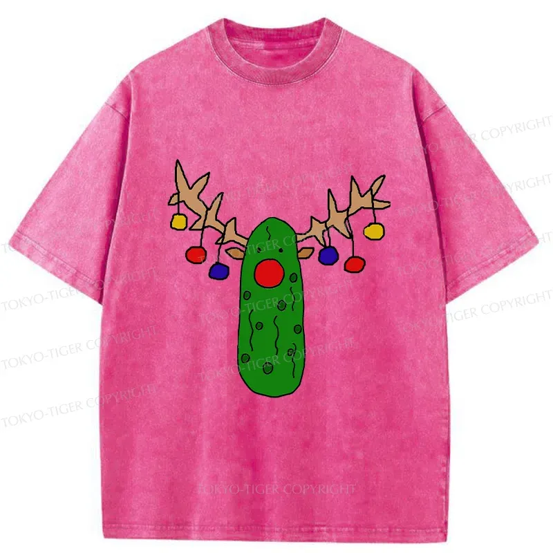 Tokyo-Tiger Christmas Of Pickles Washed T-Shirt