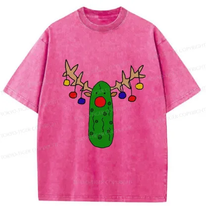 Tokyo-Tiger Christmas Of Pickles Washed T-Shirt