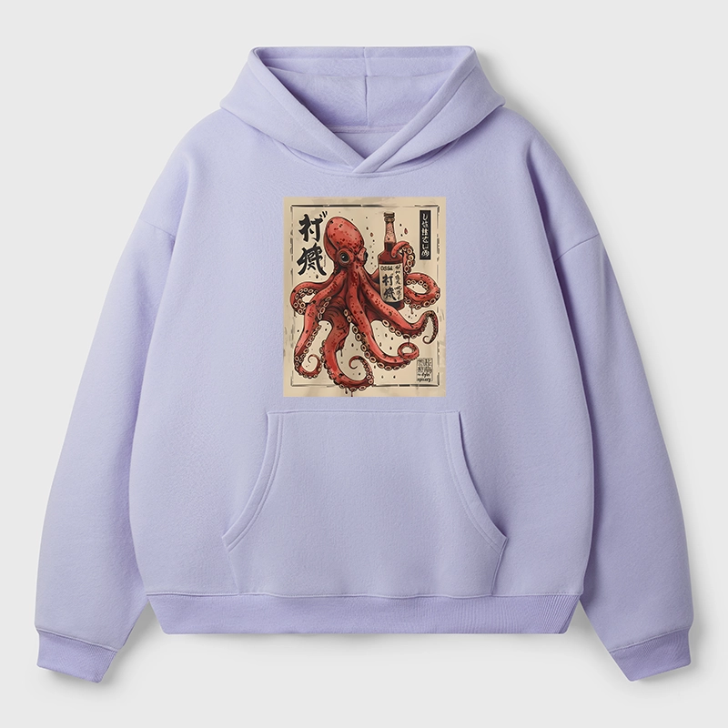 Tokyo-Tiger Osaka Saké Octopus Aldult Fleece Hoodie